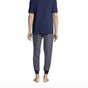 Navy Striped Men's Jogger Pajama Pants